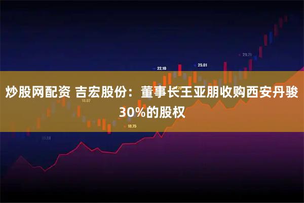 炒股网配资 吉宏股份：董事长王亚朋收购西安丹骏30%的股权