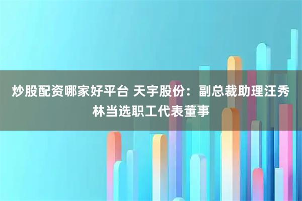 炒股配资哪家好平台 天宇股份：副总裁助理汪秀林当选职工代表董事