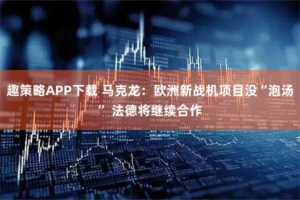 趣策略APP下载 马克龙：欧洲新战机项目没“泡汤” 法德将继续合作